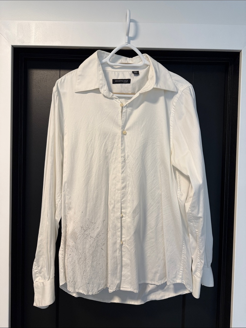 Kenneth Cole White Long-Sleeve Dress Shirt